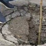 बलिया में ग्रीनफील्ड एक्सप्रेस वे निर्माण की खुली पोल, बारिश में सड़क धंसी